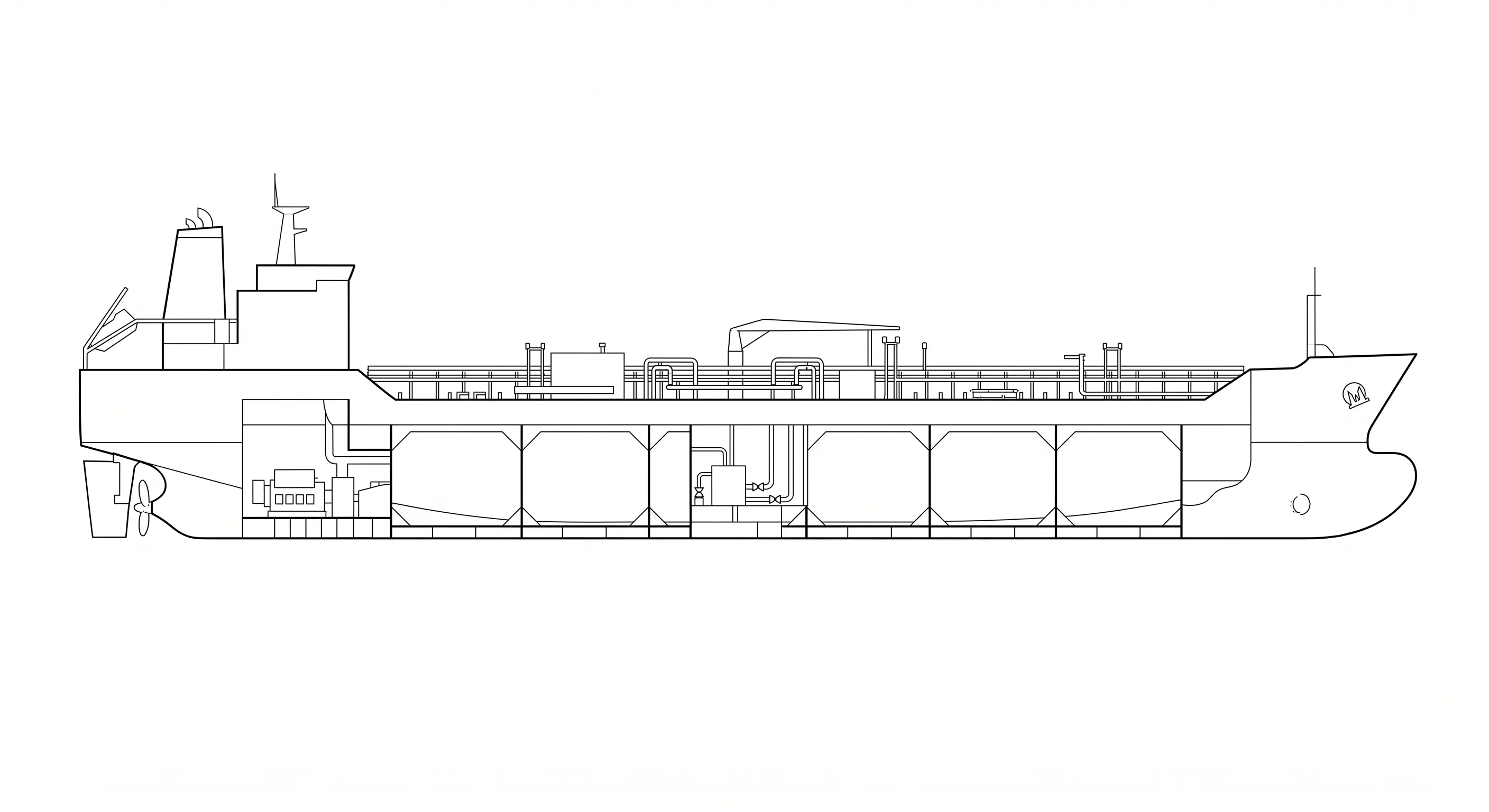 General arrangement and profile drawing of an MR product and chemical tanker
